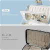 2-Layer Jewelry Box for Teen Girls, Bow Clasp Organizer with Mirror for Earrings & Rings, Blue - 4 of 4