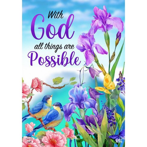 With God Religious Garden Flag Inspirational 18