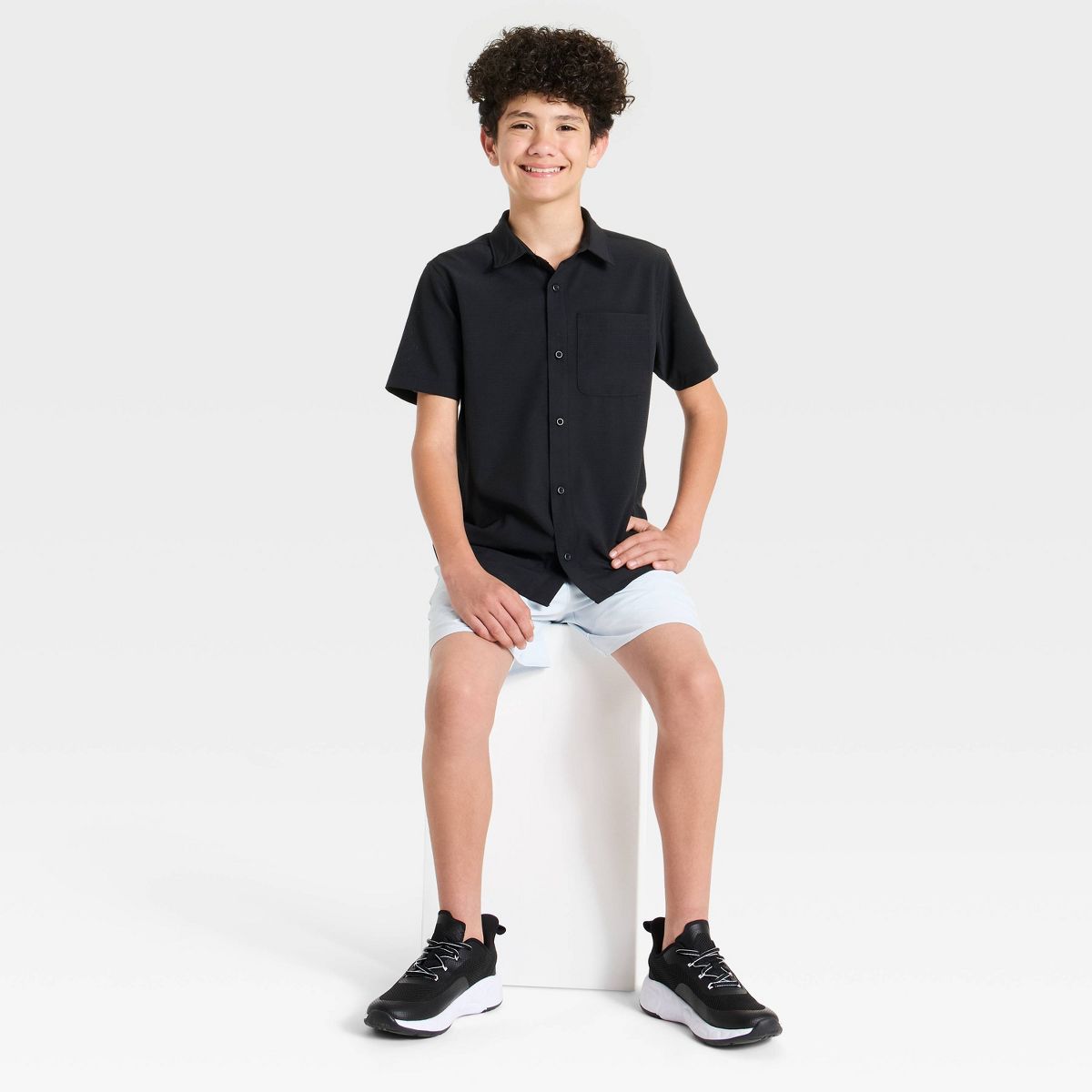 Boys' Textured Woven Shirt - All In Motion™ - thumbnail 3