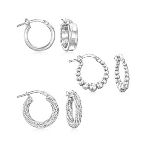 Pure Collection by Ross-Simons Italian Sterling Silver Jewelry Set: 3 Pairs Of Hoop Earrings - 1 of 4