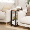 Narrow Small Side Table for Small Space, 2 Tier Sofa Skinny End Table for Living Room, Bedroom - 3 of 4