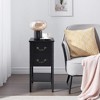 VECELO Modern Side Table Wooden Rectangle Nightstand Set with Double-drawer and Open Shelf - 4 of 4