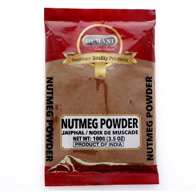 HEMANI Nutmeg Powder - Nutmeg Ground - Jaiphal Powder - 100gm (3.5 oz) - Premium Indian Spice - NON GMO - Vegan - 100% Authentic & Natural