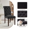 Set of 2 Tufted Upholstered Dining Chairs with High Back and Wood Legs, Fabric Parsons Side Chairs for Kitchen or Dining Room - 4 of 4