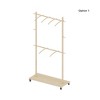 Solid Wood Garment Clothes Drying Rack with 6 Wooden Hangers, Space-Saving Design, Adjustable Shelf, and Wheels for Easy Mobility - 2 of 4