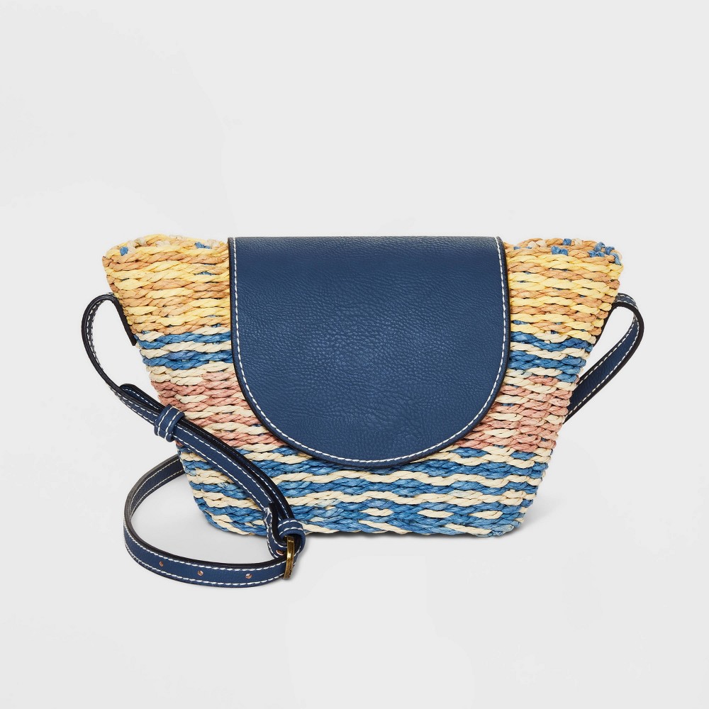 Striped Straw Crossbody Bag - Universal Thread , MultiColored