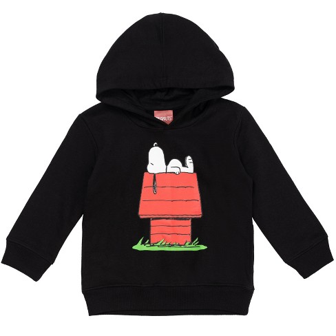 PEANUTS Snoopy Little Boys Fleece Pullover Hoodie Black 6