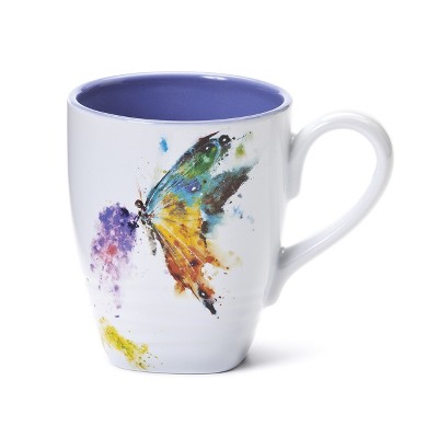 DEMDACO Kaleidoscope Butterfly Mug 12 Ounce - Blue