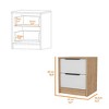 NicBex 16.1 inch Wide Nightstand with 2 Drawers,Side Table with Large Storage Space and Metal Handle,Bedside Table for Bedroom,Living Room - 3 of 4