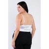 Slickblue Plus Size Silk Bodysuit, Spaghetti Strap, Silver Chain Detail, Center Keyhole, High Thong, 4 Colors, Size 1XL-3XL - 4 of 4