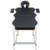 vidaXL 2-Zone Foldable Massage Table Aluminum Black and White - 2 of 4