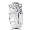 Pompeii3 1 1/10ct Round Diamond Engagement Matching Wedding Ring Set White Gold 14K - image 2 of 4