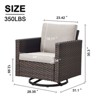 POCASSY 1 Piece Outdoor Swivel Rocker, Brown Wicker All Weather Swivel Gliding Patio Chair with Deep Seat High Back for Porch Balcony Deck - 4 of 4