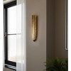 HomeRoots 12" Antiqued Gold Ribbed Aluminum Wall Vase - 2 of 4