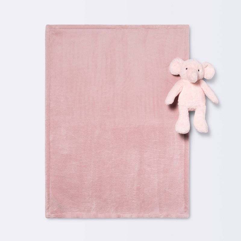 Plush Blanket with Soft Toy - Cloud Island&#8482; Pink Elephant, 4 of 5