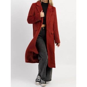 Women's ELIZA BRICK BRUSHED WOOL COAT - CRESCENT - 1 of 4