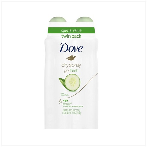 Dove Beauty Go Cool Essentials 48-hour Antiperspirant & Deodorant Spray Twin Pack - :