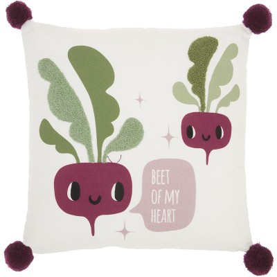 Mina Victory Plushlines Beet Of My Heart 16 x 16 Multicolor Indoor Throw Pillow