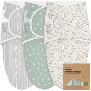 3pk Soothe Baby Swaddle 0-6 Months, Organic Baby Swaddle Sleep Sacks, Newborn, Infant Swaddle Sack - 1 of 4