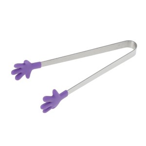 Unique Bargains Pcs Food Tongs Hand-Shaped Ice & Food Tongs Dishwasher Safe Stainless Steel Silicone 5 Inch 1 Pcs - 1 of 3