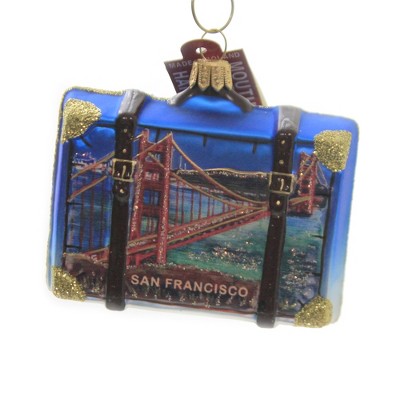 Holiday Ornaments 2.75" San Francisco Suitcase Travel California  -  Tree Ornaments