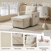 Storage Chaise Lounge Upholstered Accent Chair Lazy Single Sofa Couch Leisure Chair with Phone Stand, Pillow, Side Pocket, Bottom Storage - ModernLuxe - 4 of 4