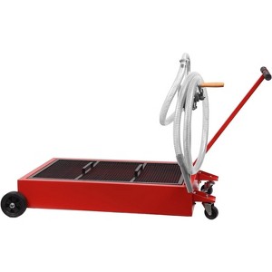 Acekool 25 Gallon Oil Drain Pan, 95L Foldable Low Profile Oil Tank with Pump, Hose, Mesh Grille, Swivel Casters, Red - 1 of 4
