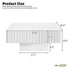 31.6" Modern Square Fluted Coffee Table with Thick Top and Pedestal Base, White Minimalist Center Table for Living Room -3irtyhousy - 4 of 4