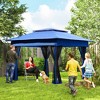 Outdoor Patio Pop Up Canopy Gazebo Shelter with Zipper Netting, Carry Bag, 11' x 11' - 2 of 4