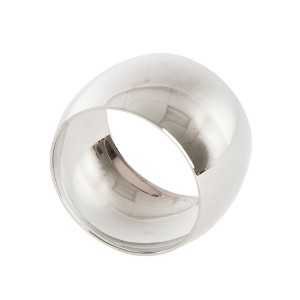 Saro Lifestyle Round Shape Napkin Ring (Set of 4), Silver - 1 of 4