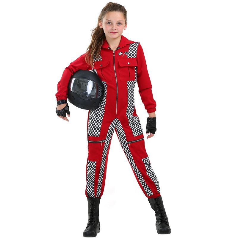 HalloweenCostumes.com Racer Jumpsuit Costume for Girls, 3 of 6