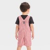 OshKosh B'gosh Toddler Boys' Railroad Striped Shortalls - Red - 2 of 3