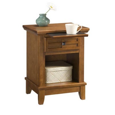 Cottage Oak Arts & Crafts Nightstand with Expandable Top