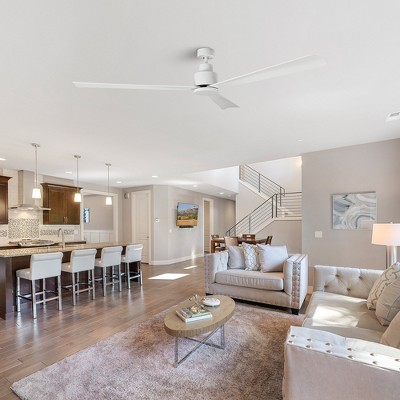 52" Matte White Ceiling Fan with Remote Control and Reversible Blade
