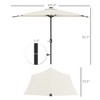 Half Outdoor Patio Umbrella, UPF 30+ Small Vented Half Patio Umbrella with Crank 8 Ribs for Balcony Porch Garden Deck Poolside - 3 of 4