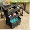 GALAXHERO  3 Drawer Mobile File Cabinet, Rolling Printer Stand with Open Storage Shelf for Home Office - 4 of 4