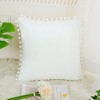 PiccoCasa Velvet Pompoms Decor Square Solid Soft Cushion Covers Pillow Covers 1 Pc - 2 of 4