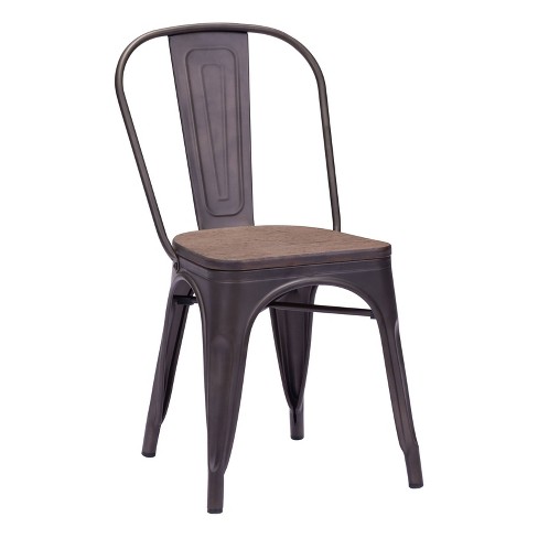 Rustic Wood Dining Chairs Zm Home, Wood And Metal Dining Chairs