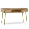 WyndenHall Bissell Desk Natural: Mid-Century Modern Style, Mango Wood & Metal Frame, File Cabinet Included - 2 of 4