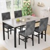 Hooseng 5 Pieces Kitchen Table And Chairs Set, Dining Table Set for 4, Rectangular Dining Table Set with Four Upholstered Chairs And Faux Marble Top - 3 of 4