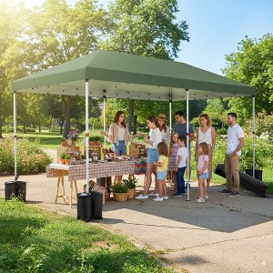 Pop Up Canopy Tent, Folding Shelter, Easy Setup Outdoor Canopy with No Sidewall, Height Adjustable Gazebo for Camping & Events - 1 of 4