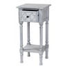 Baxton Studio Gellert Wood 1 Drawer End Table Gray/Mirror: Fir & MDF with Storage, Glass Accent - 3 of 4