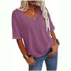 Imily Bela Women's Casual V Neck Half Sleeve Oversized T Shirt Solid Color Basic Top - 2 of 4