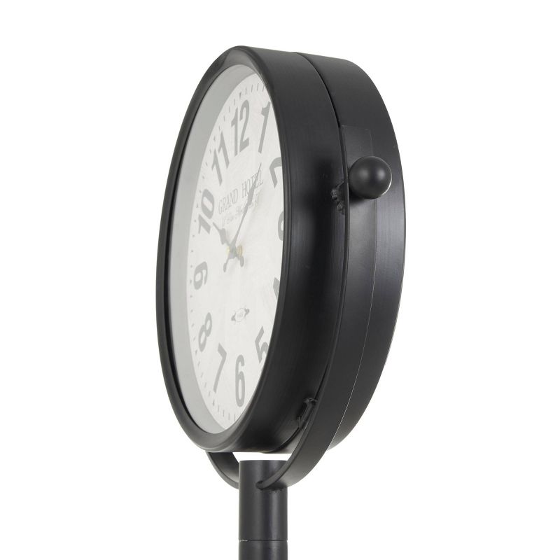 72&#34;x22&#34; Metal Double Sided Tall Standing Floor Clock with Cone Shaped Base Black - Olivia &#38; May, 4 of 10