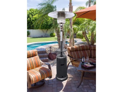 Hammered Silver 48,000 BTU Propane Patio Heater with Table