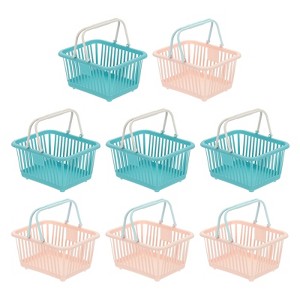 Unique Bargains Plastic Grocery Shopping Toy Storage Mini Decorative Baskets 6.3" x 3.5" x 5.1" 8 Pcs - 1 of 4