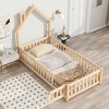 Twin Size Floor Bed with House-Shaped Headboard and Fence - 2 of 4