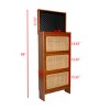 Mid-Century Modern Rattan Shoe Cabinet with Pegboard, 24.9"W Narrow Flip Up Shoe Organizer for Entryway-3irtyhousy - 4 of 4