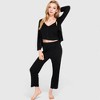 Anna-Kaci Lounge Women's 3-Piece Lounge Pajama Set with Camisole, Button-Up Top, and Wide-Leg Pants - 4 of 4
