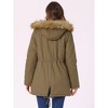 INSPIRE CHIC Women's Winter Coats Windproof Flap Pockets Long Puffer Parka Barn Jackets with Faux Fur Hood - 4 of 4